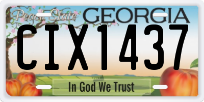 GA license plate CIX1437