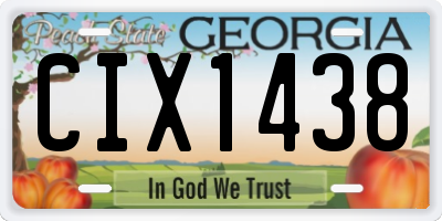 GA license plate CIX1438