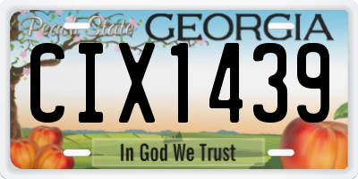 GA license plate CIX1439