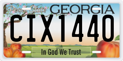 GA license plate CIX1440