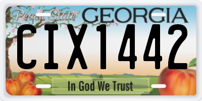 GA license plate CIX1442