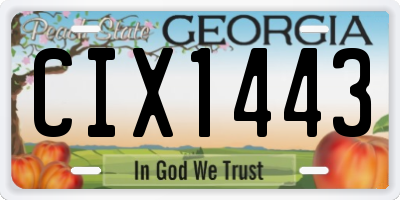 GA license plate CIX1443
