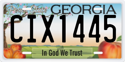 GA license plate CIX1445