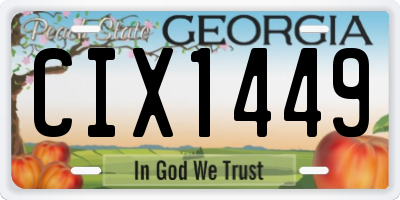 GA license plate CIX1449