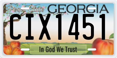 GA license plate CIX1451