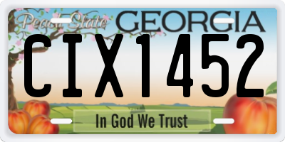 GA license plate CIX1452