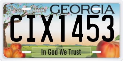 GA license plate CIX1453