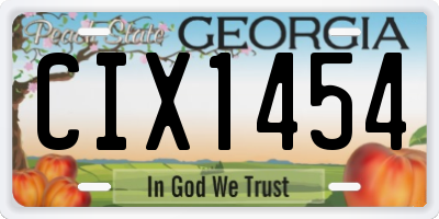 GA license plate CIX1454