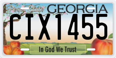 GA license plate CIX1455