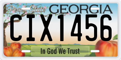 GA license plate CIX1456