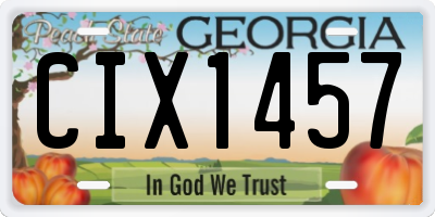 GA license plate CIX1457