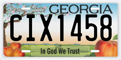 GA license plate CIX1458