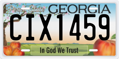 GA license plate CIX1459