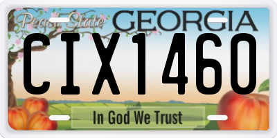 GA license plate CIX1460