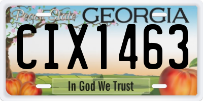 GA license plate CIX1463
