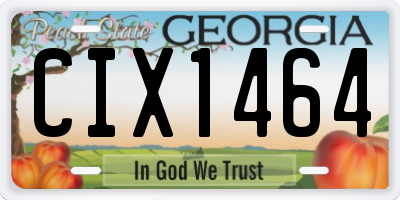 GA license plate CIX1464