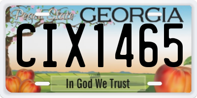 GA license plate CIX1465