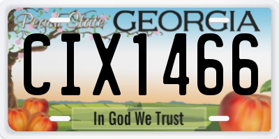 GA license plate CIX1466