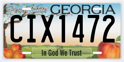 GA license plate CIX1472
