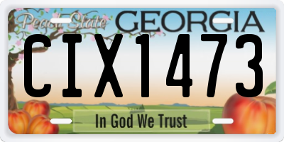 GA license plate CIX1473