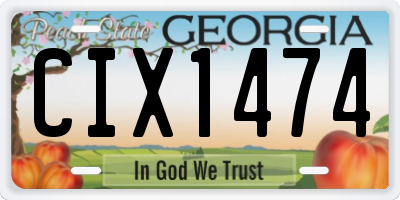 GA license plate CIX1474