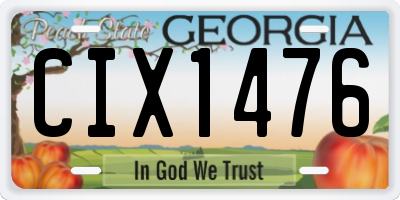 GA license plate CIX1476