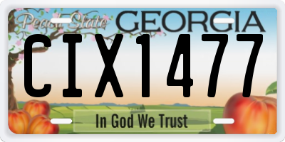 GA license plate CIX1477