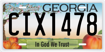 GA license plate CIX1478