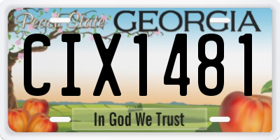 GA license plate CIX1481