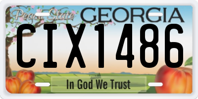 GA license plate CIX1486