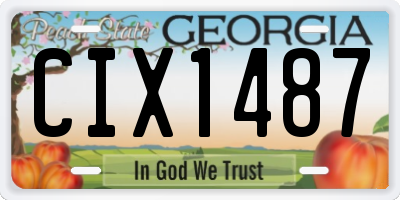 GA license plate CIX1487