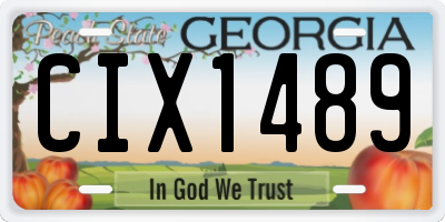 GA license plate CIX1489