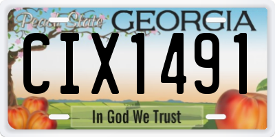 GA license plate CIX1491