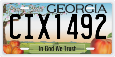 GA license plate CIX1492