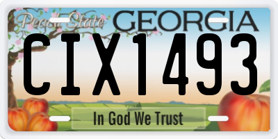 GA license plate CIX1493