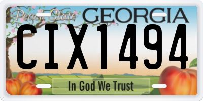 GA license plate CIX1494
