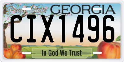 GA license plate CIX1496