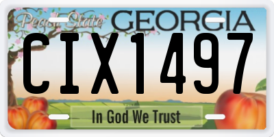 GA license plate CIX1497