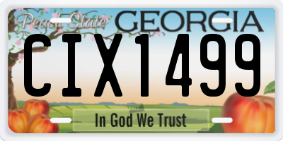GA license plate CIX1499