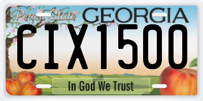 GA license plate CIX1500