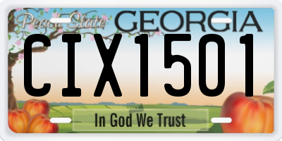GA license plate CIX1501