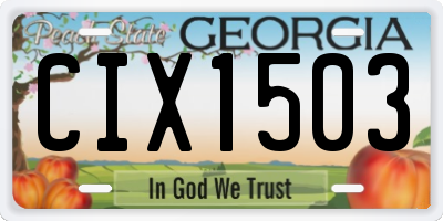 GA license plate CIX1503