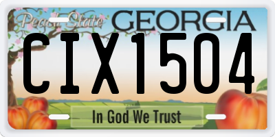 GA license plate CIX1504