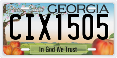 GA license plate CIX1505