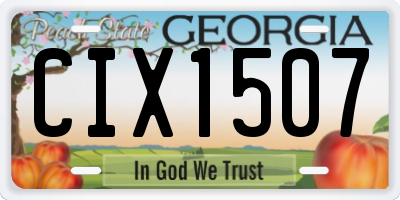GA license plate CIX1507