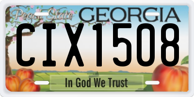 GA license plate CIX1508
