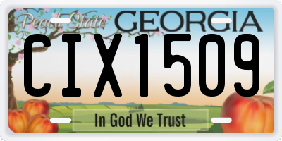GA license plate CIX1509