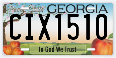 GA license plate CIX1510