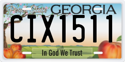 GA license plate CIX1511