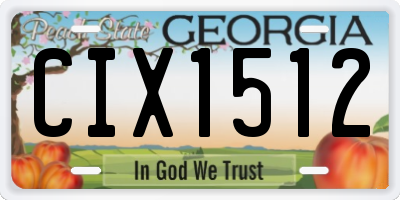 GA license plate CIX1512